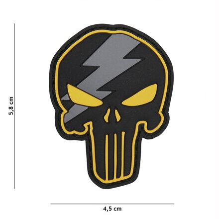 PVC nášivka Punisher Thunder - žlutá