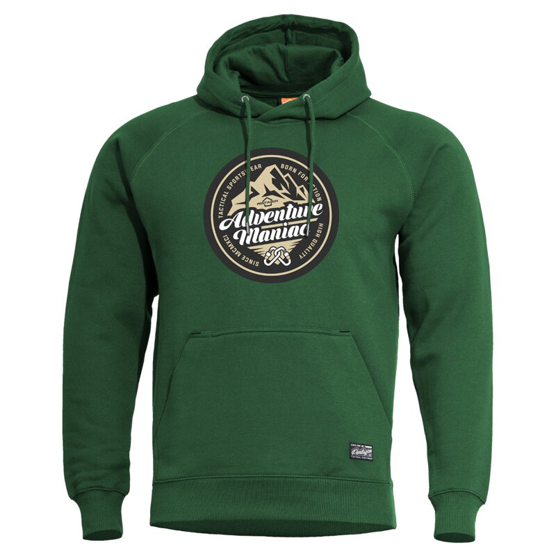 Mikina PENTAGON  "Adventure Maniac" s kapucňou - springbok green